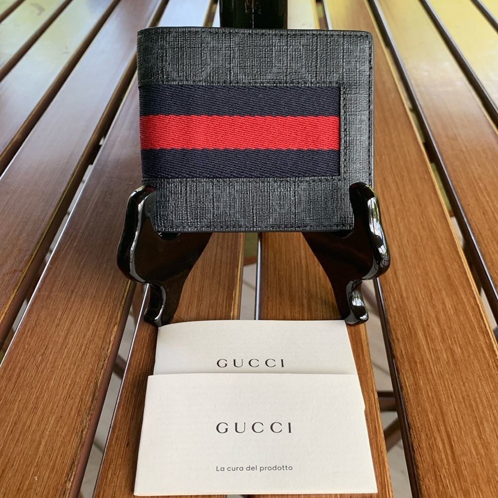 GUCCI Sherry Line Canvas Bi-fold Wallet